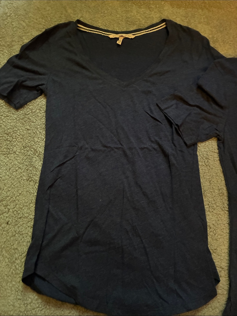 2 Victoria's Secret Navy Blue V‑Neck Short Sleeve Tee